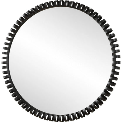 Corona Modern Round Mirror by Uttermost in iron. Made from mirror, iron, mdf in a modern style.