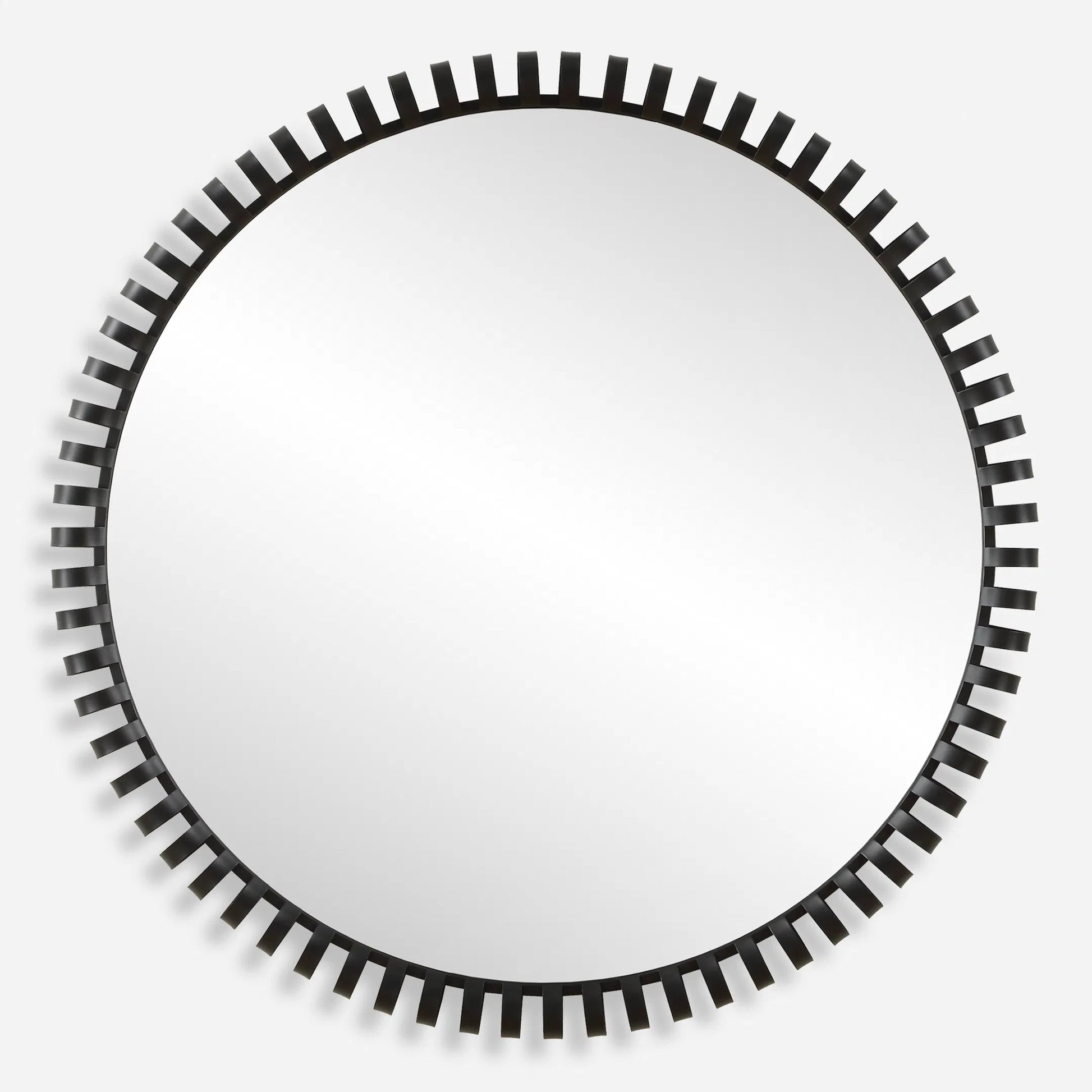 Corona Modern Round Mirror by Uttermost in iron. Made from mirror, iron, mdf in a modern style.