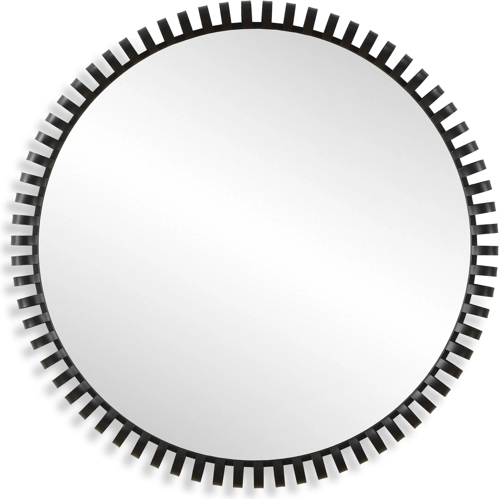 Corona Modern Round Mirror by Uttermost in iron. Made from mirror, iron, mdf in a modern style.