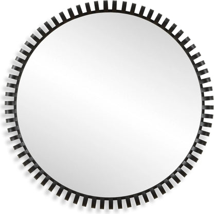 Corona Modern Round Mirror by Uttermost in iron. Made from mirror, iron, mdf in a modern style.