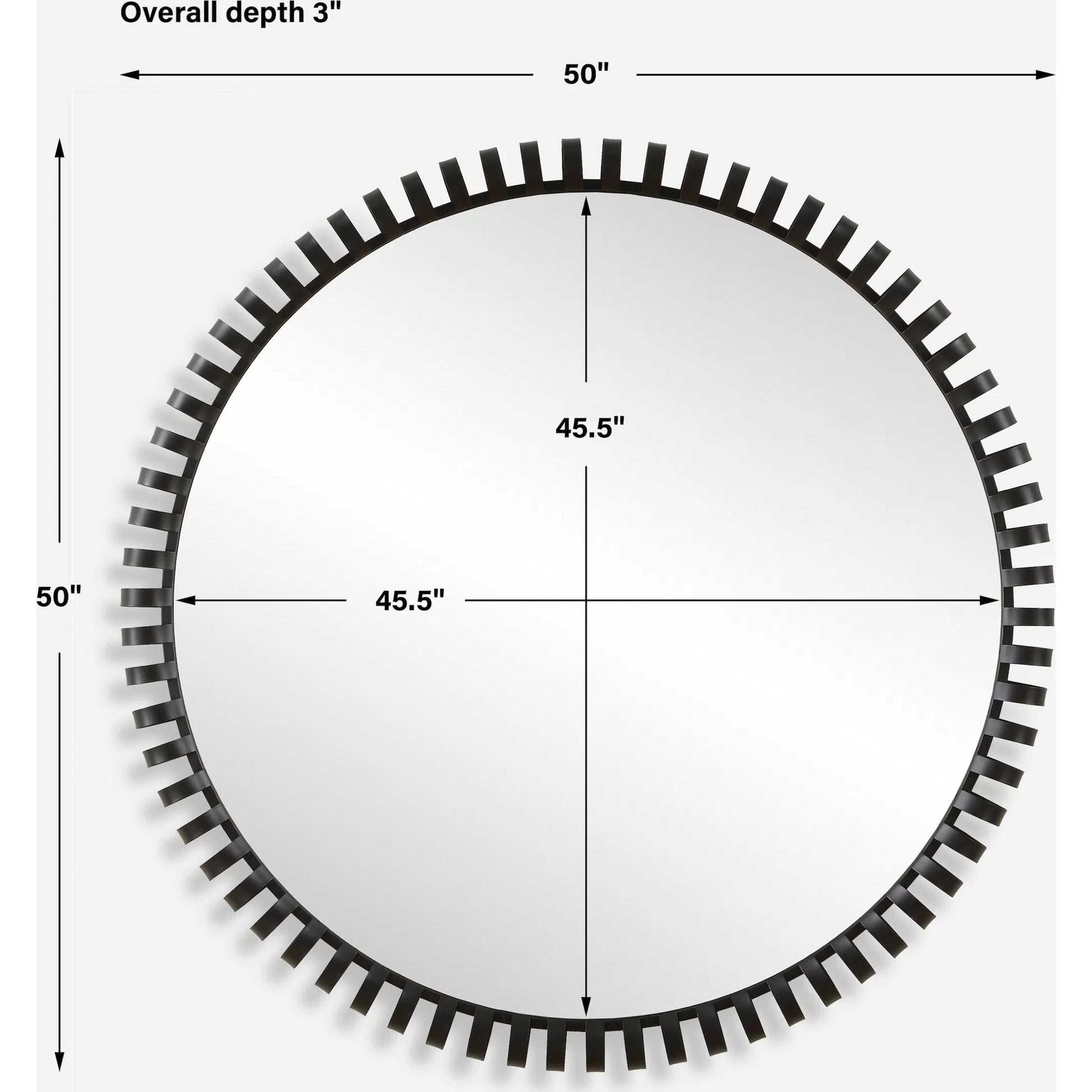 Corona Modern Round Mirror by Uttermost in iron. Made from mirror, iron, mdf in a modern style.