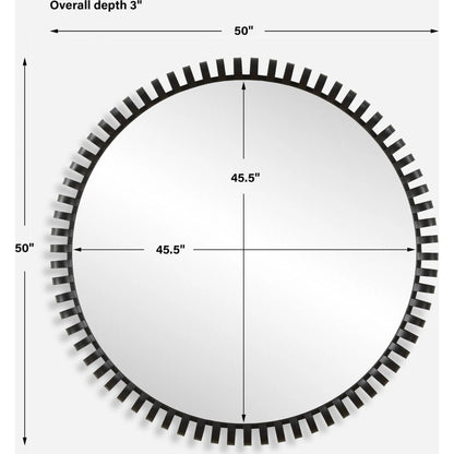 Corona Modern Round Mirror by Uttermost in iron. Made from mirror, iron, mdf in a modern style.