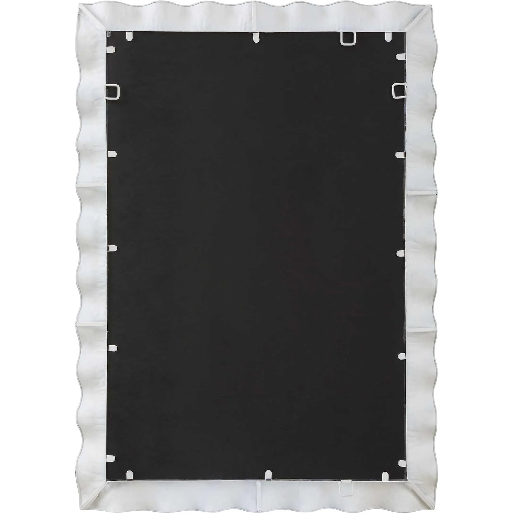 Haya Scalloped Mirror by Uttermost in white. Made from mirror, iron, mdf in a transitional style.