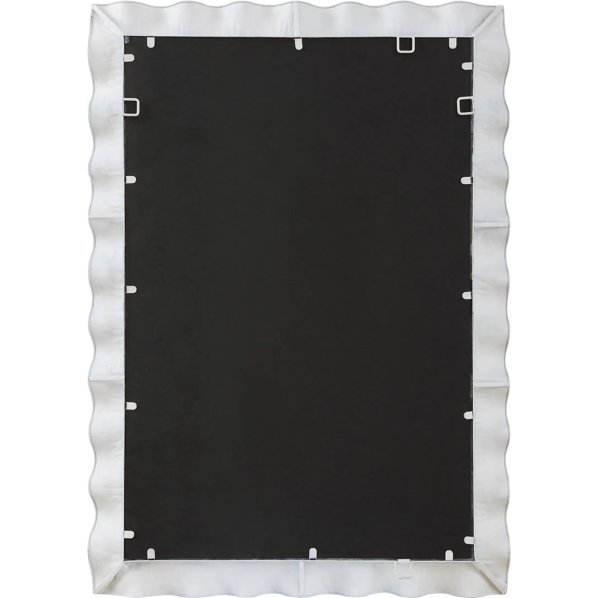 Haya Scalloped Mirror by Uttermost in white. Made from mirror, iron, mdf in a transitional style.