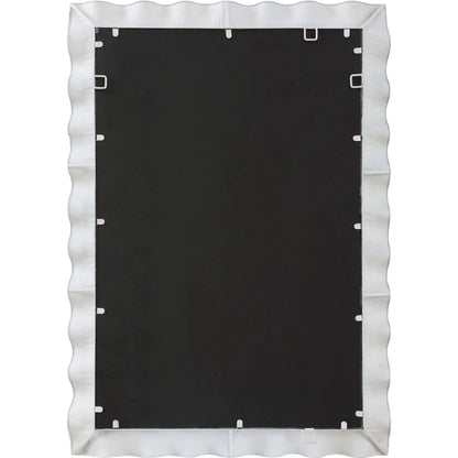 Haya Scalloped Mirror by Uttermost in white. Made from mirror, iron, mdf in a transitional style.