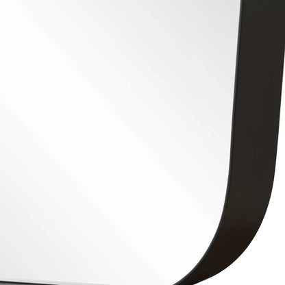 Caspian Curved Dressing Mirror by Uttermost in black. Made from iron, mirror, mdf in a transitional style.