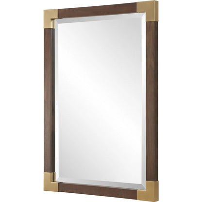 Rhea Mirror by Uttermost in gold. Made from mdf, glass, walnut veneer, iron in a unique style.