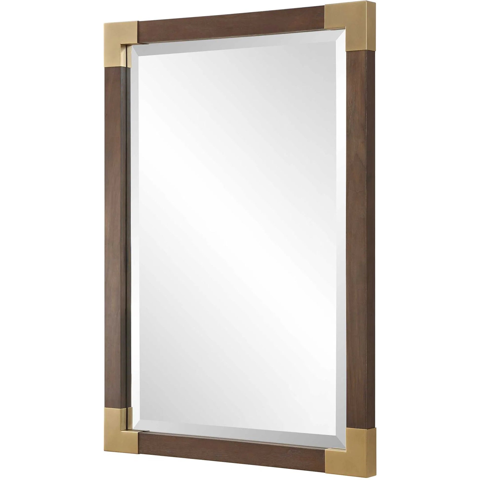 Rhea Mirror by Uttermost in gold. Made from mdf, glass, walnut veneer, iron in a unique style.