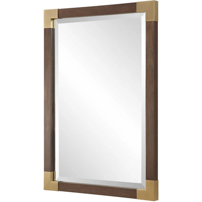 Rhea Mirror by Uttermost in gold. Made from mdf, glass, walnut veneer, iron in a unique style.