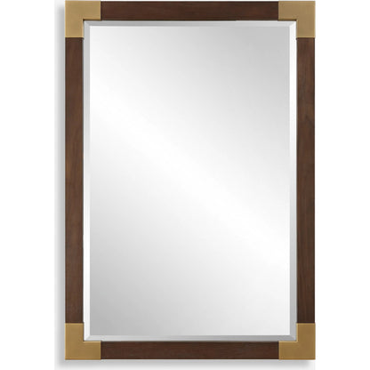 Rhea Mirror by Uttermost in gold. Made from mdf, glass, walnut veneer, iron in a unique style.