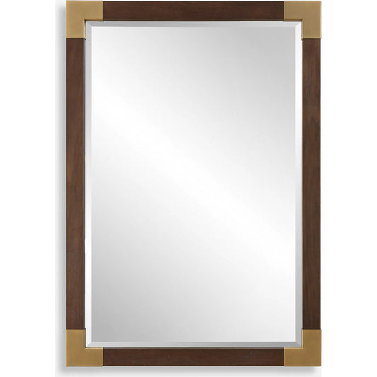 Rhea Mirror by Uttermost in gold. Made from mdf, glass, walnut veneer, iron in a unique style.