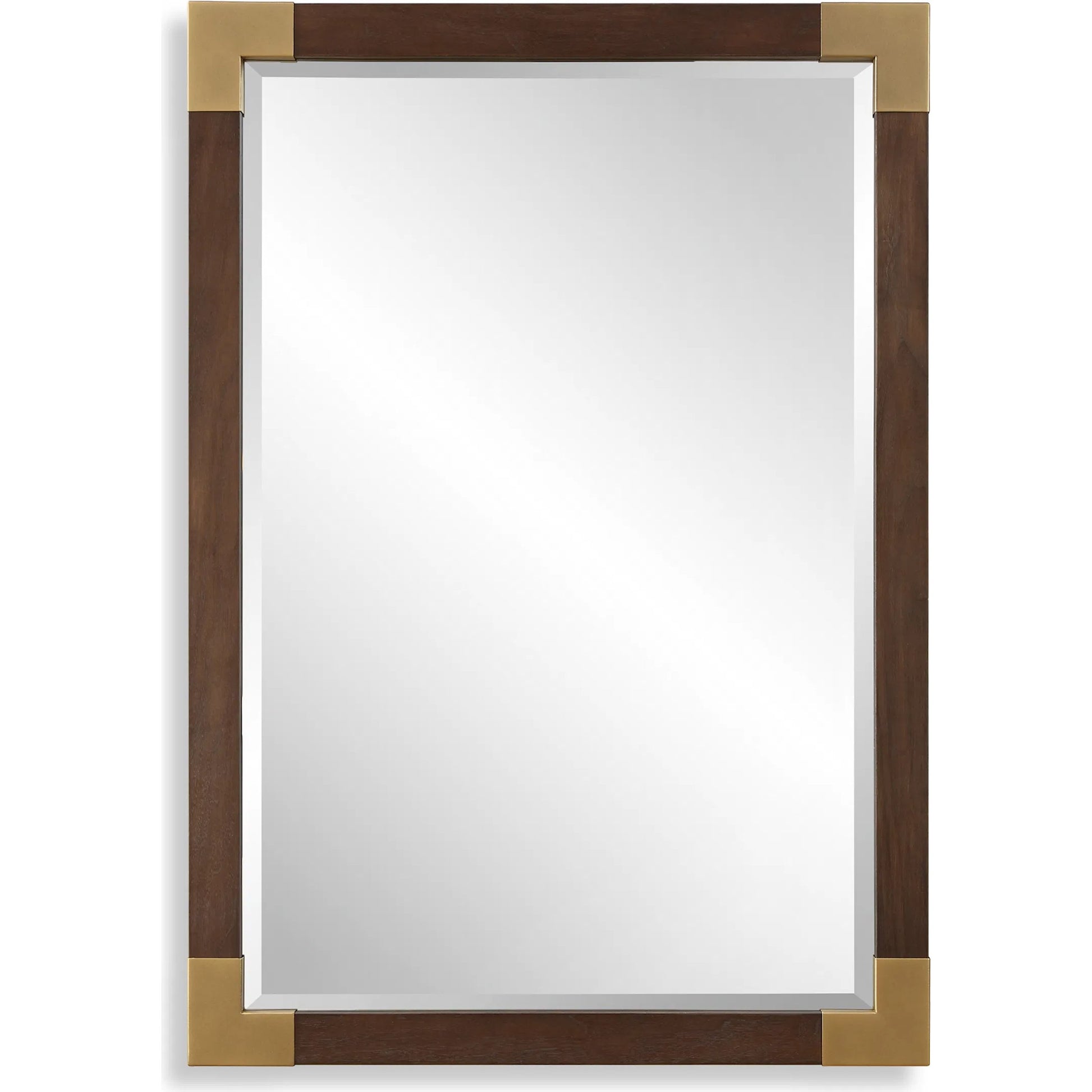 Rhea Mirror by Uttermost in gold. Made from mdf, glass, walnut veneer, iron in a unique style.