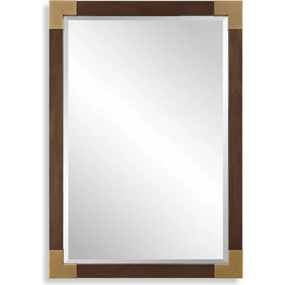 Rhea Mirror by Uttermost in gold. Made from mdf, glass, walnut veneer, iron in a unique style.