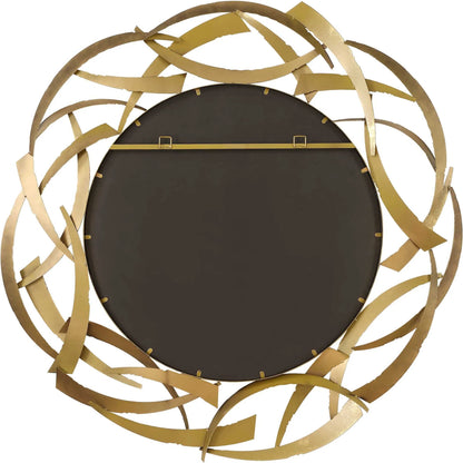Cutting Edge Round Mirror by Uttermost in bronze. Made from iron, mirror, mdf in a modern style.