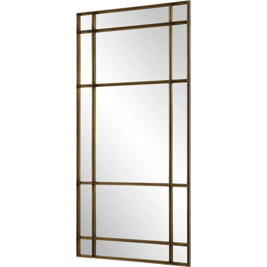 Spurgeon Window Mirror by Uttermost in gold. Made from iron, mirror, mdf in a transitional style.
