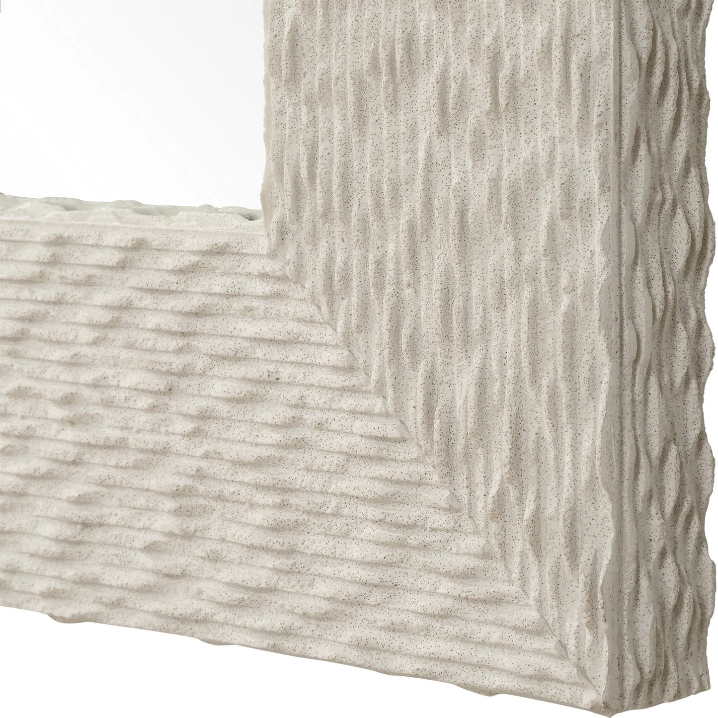004 SI-2262166 | Closeup | Everett Mirror by Uttermost in ivory. Made from mirror, man made stone, mdf in a transitional style.