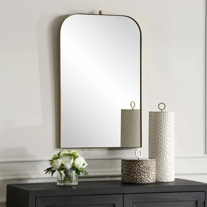 Cassidy Arch Mirror by Uttermost in brass. Made from stainless steel, mirror, mdf in a transitional style.