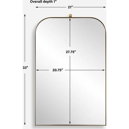 Cassidy Arch Mirror by Uttermost in brass. Made from stainless steel, mirror, mdf in a transitional style.