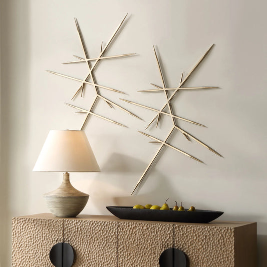 Fireworks Wall Decor by Uttermost in silver leaf. Made from iron in a transitional style.