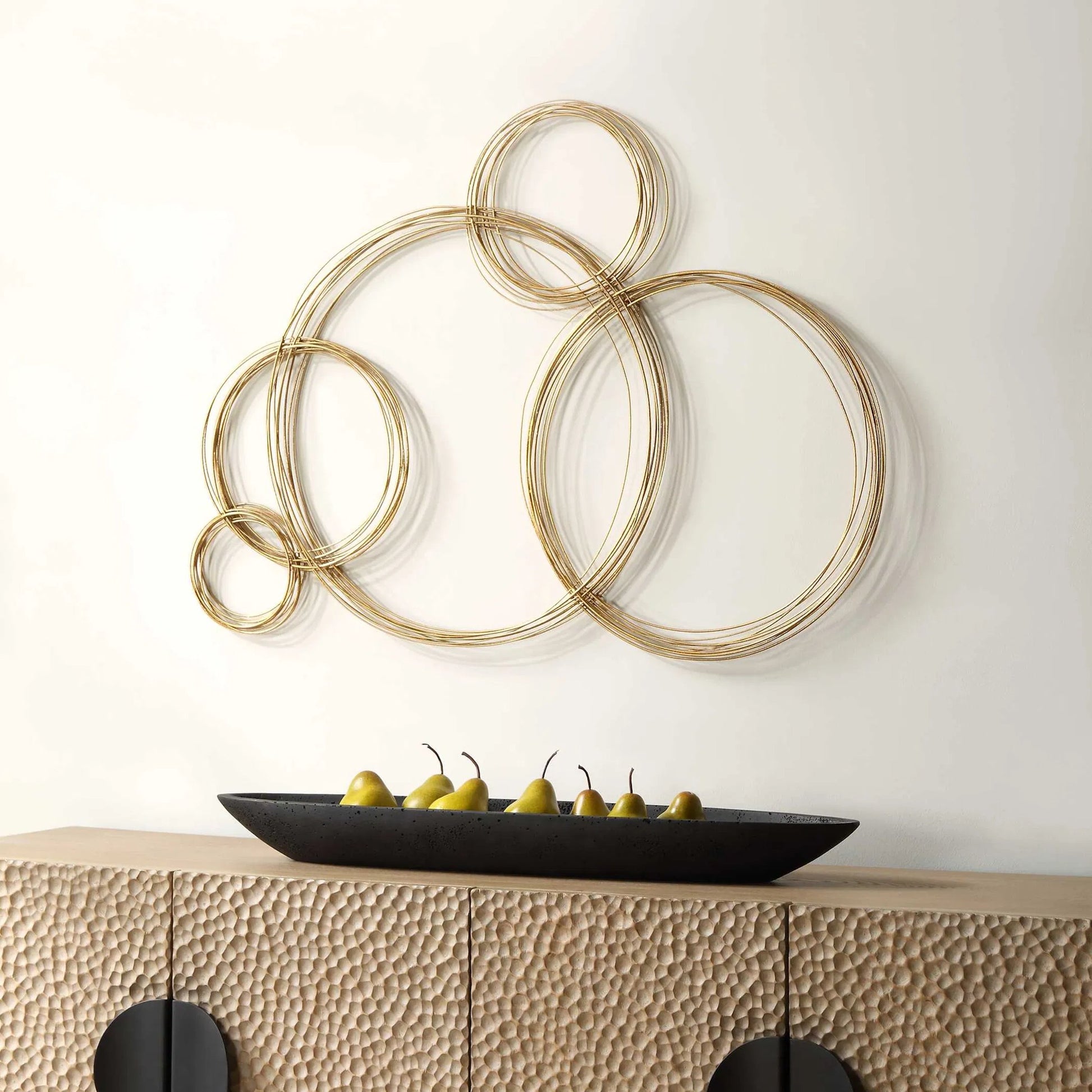 Bubbles Wall Decor by Uttermost in gold leaf. Made from iron in a unique style.