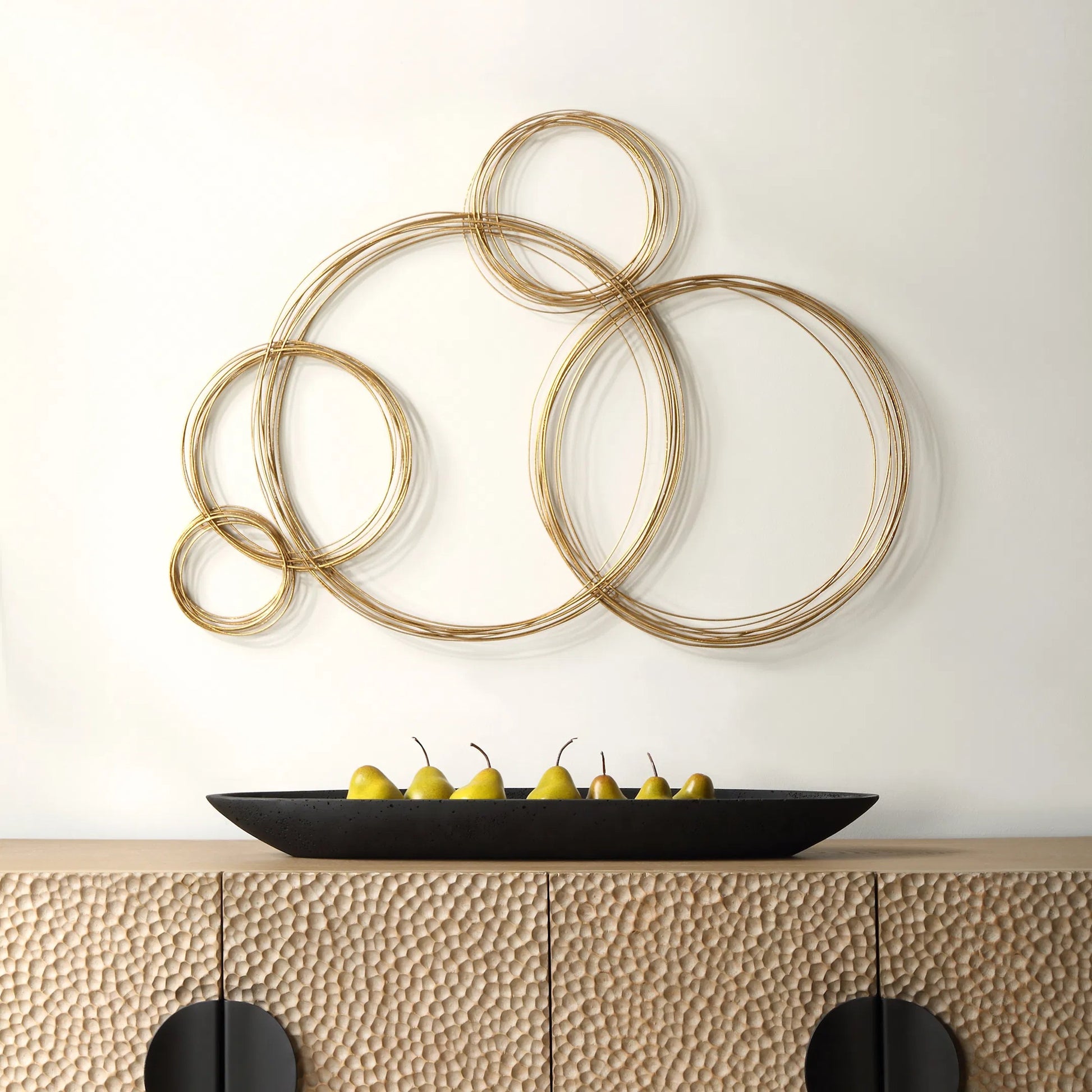 Bubbles Wall Decor by Uttermost in gold leaf. Made from iron in a unique style.