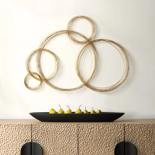 Bubbles Wall Decor by Uttermost in gold leaf. Made from iron in a unique style.