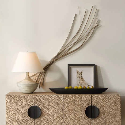 Frequencies Wall Decor by Uttermost in silver leaf. Made from iron in a unique style.