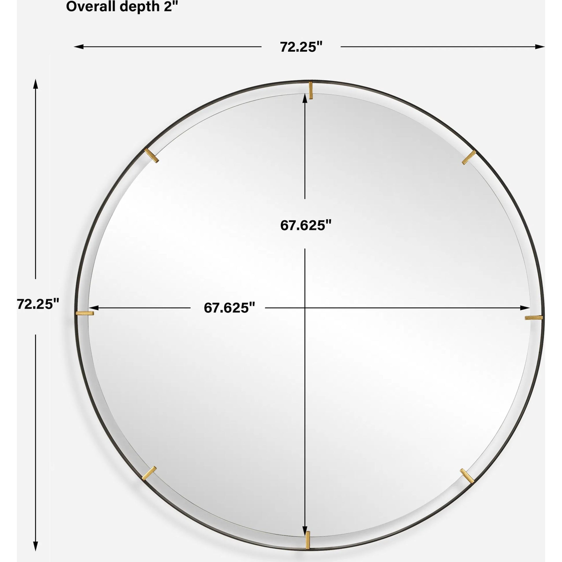 Grand Pendulum Round Mirror by Uttermost in gold. Made from iron, mirror, mdf in a transitional style.