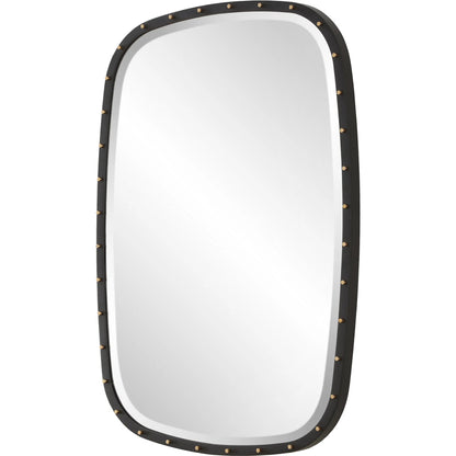 Benedo Industrial Mirror by Uttermost in brass. Made from metal，mirror，mdf in a transitional style.