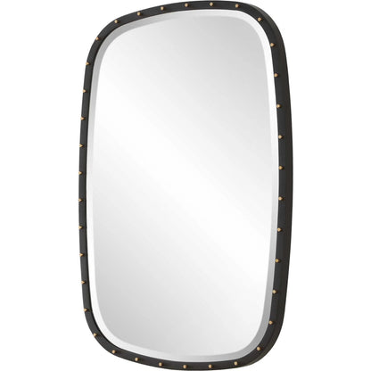 Benedo Industrial Mirror by Uttermost in brass. Made from metal，mirror，mdf in a transitional style.