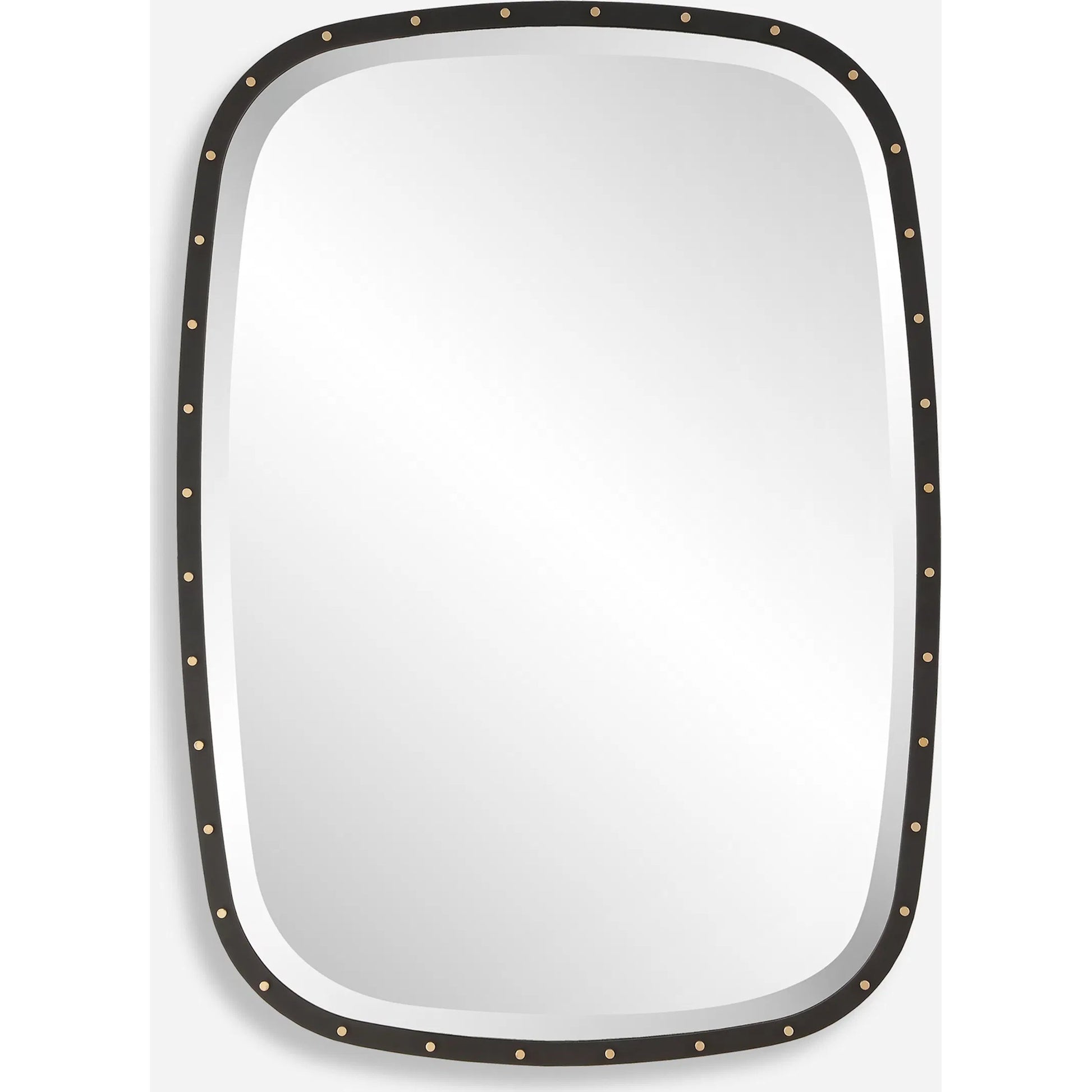 Benedo Industrial Mirror by Uttermost in brass. Made from metal，mirror，mdf in a transitional style.