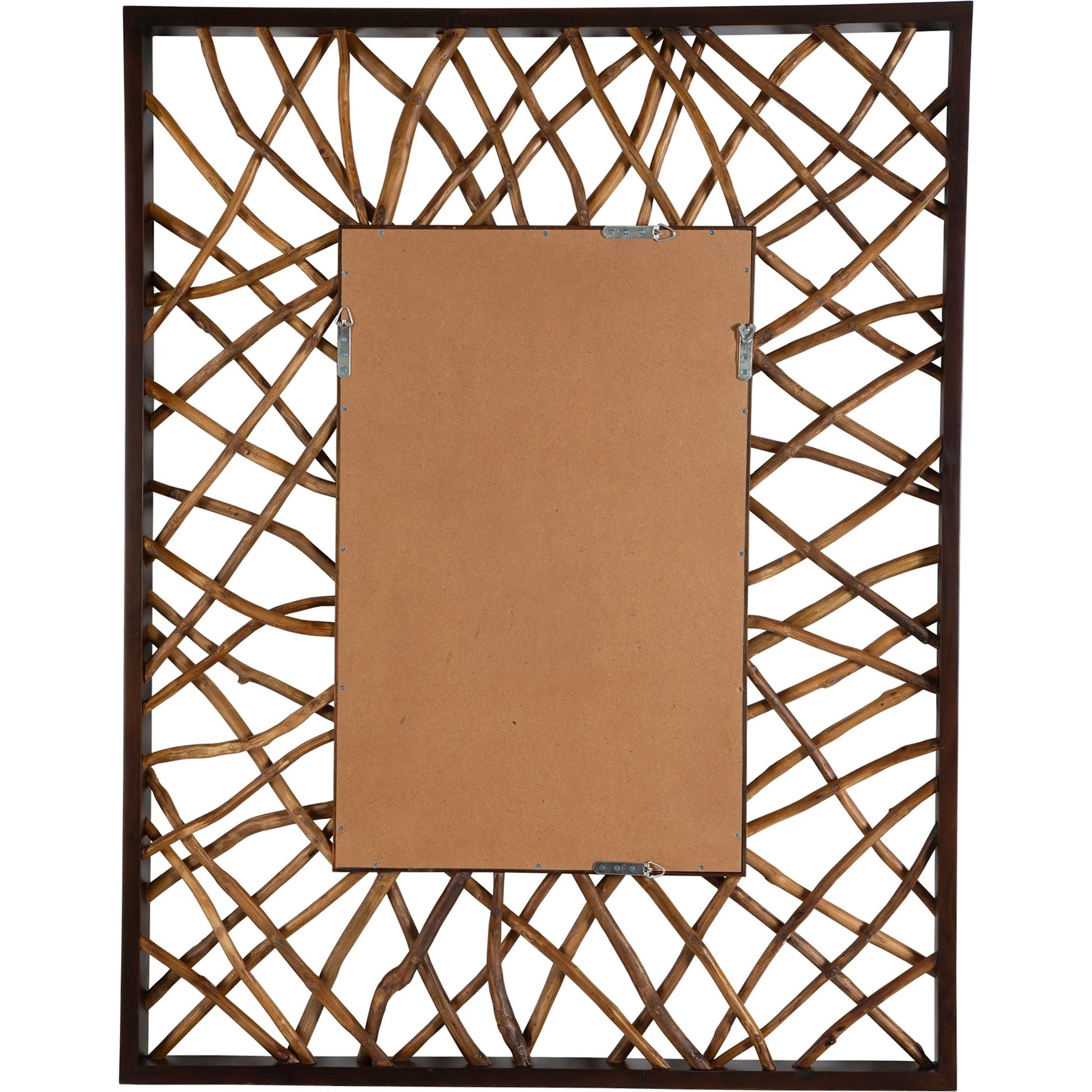 Maze Rectangle Mirror by Uttermost in teak. Made from mahogany wood, teak branch in a rustic style.