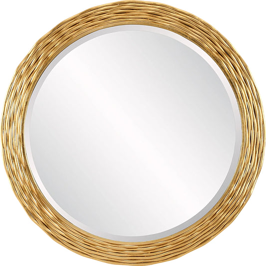 Celeste Round Mirror by Uttermost in gold leaf. Made from iron, mirror, mdf in a unique style.