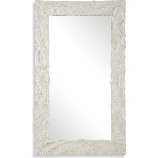 Quarry Rectangle Veneer Mirror by Uttermost in ivory. Made from pine, mdf, mirror, man made stone in a modern style.