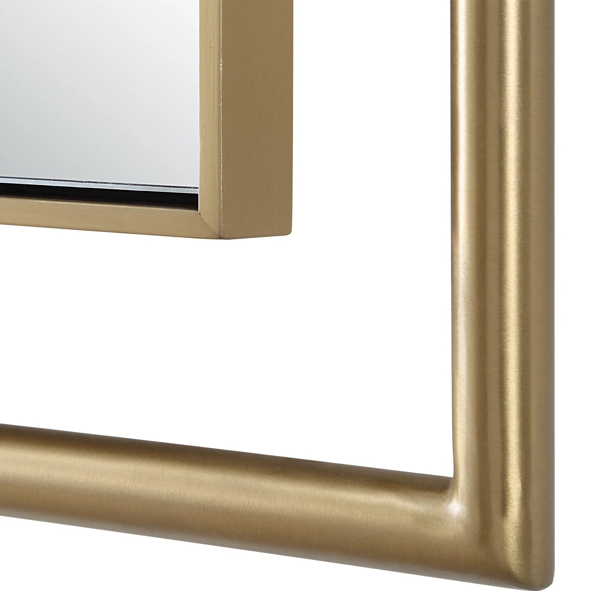 It's All Connected Rectangle Mirror by Uttermost in brass. Made from stainless steel, mdf, mirror in a transitional style.