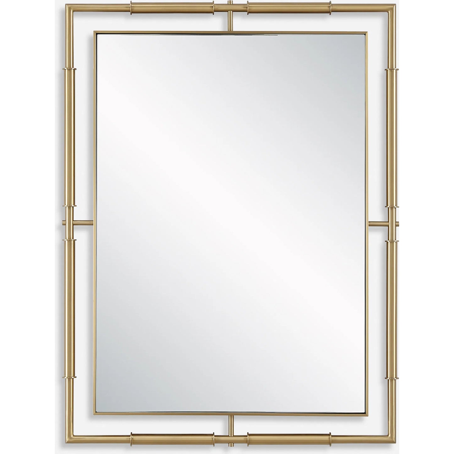 000 SI-2262118 | Primary Silo | It's All Connected Rectangle Mirror by Uttermost in brass. Made from stainless steel, mdf, mirror in a transitional style.