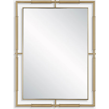 It's All Connected Rectangle Mirror by Uttermost in brass. Made from stainless steel, mdf, mirror in a transitional style.