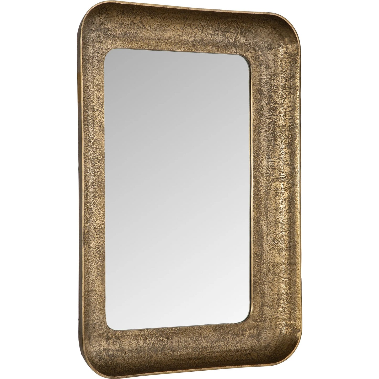 001 SI-2262106 | Primary Silo | Alvaro Antique Mirror by Uttermost in brass. Made from aluminum, mdf, glass in a rustic style.