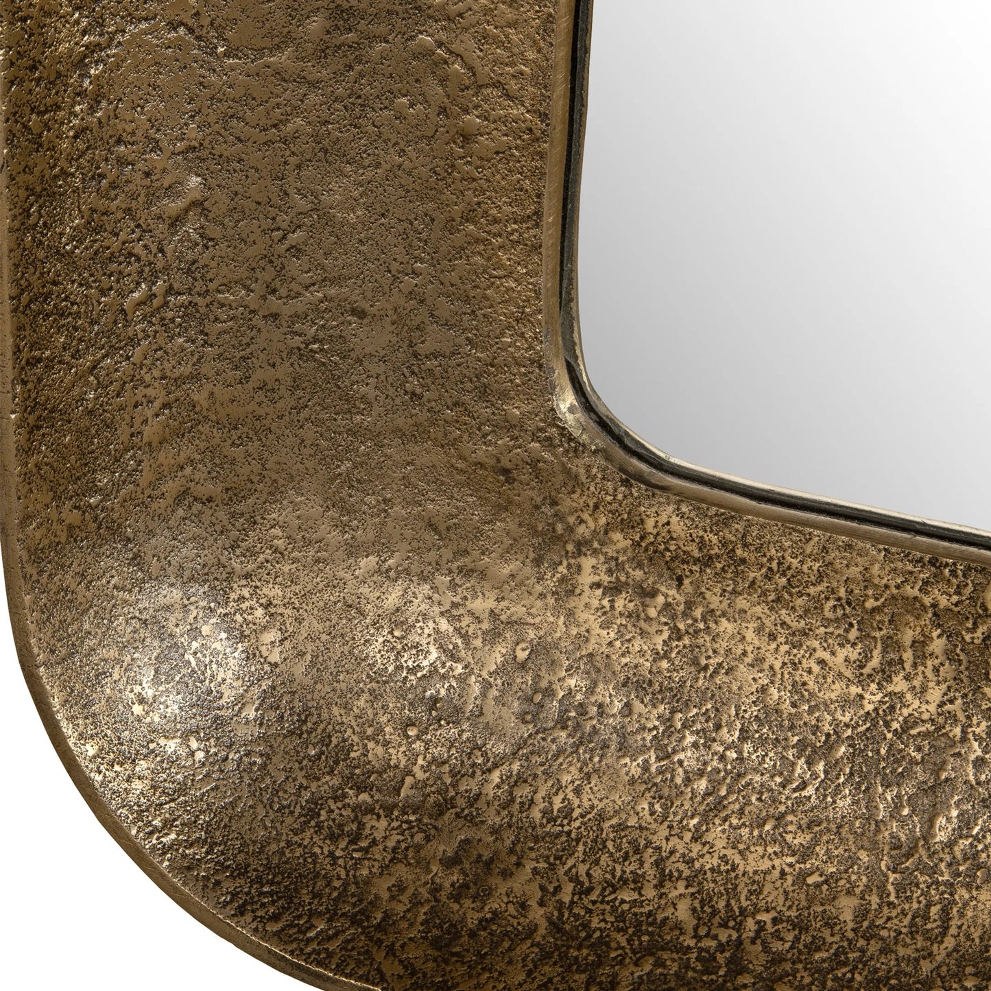 005 SI-2262106 | Closeup | Alvaro Antique Mirror by Uttermost in brass. Made from aluminum, mdf, glass in a rustic style.