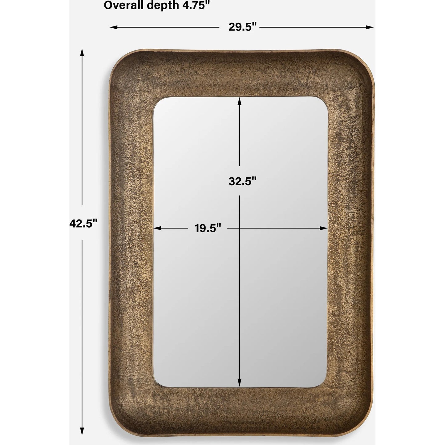 002 SI-2262106 | Additional Silo | Alvaro Antique Mirror by Uttermost in brass. Made from aluminum, mdf, glass in a rustic style.