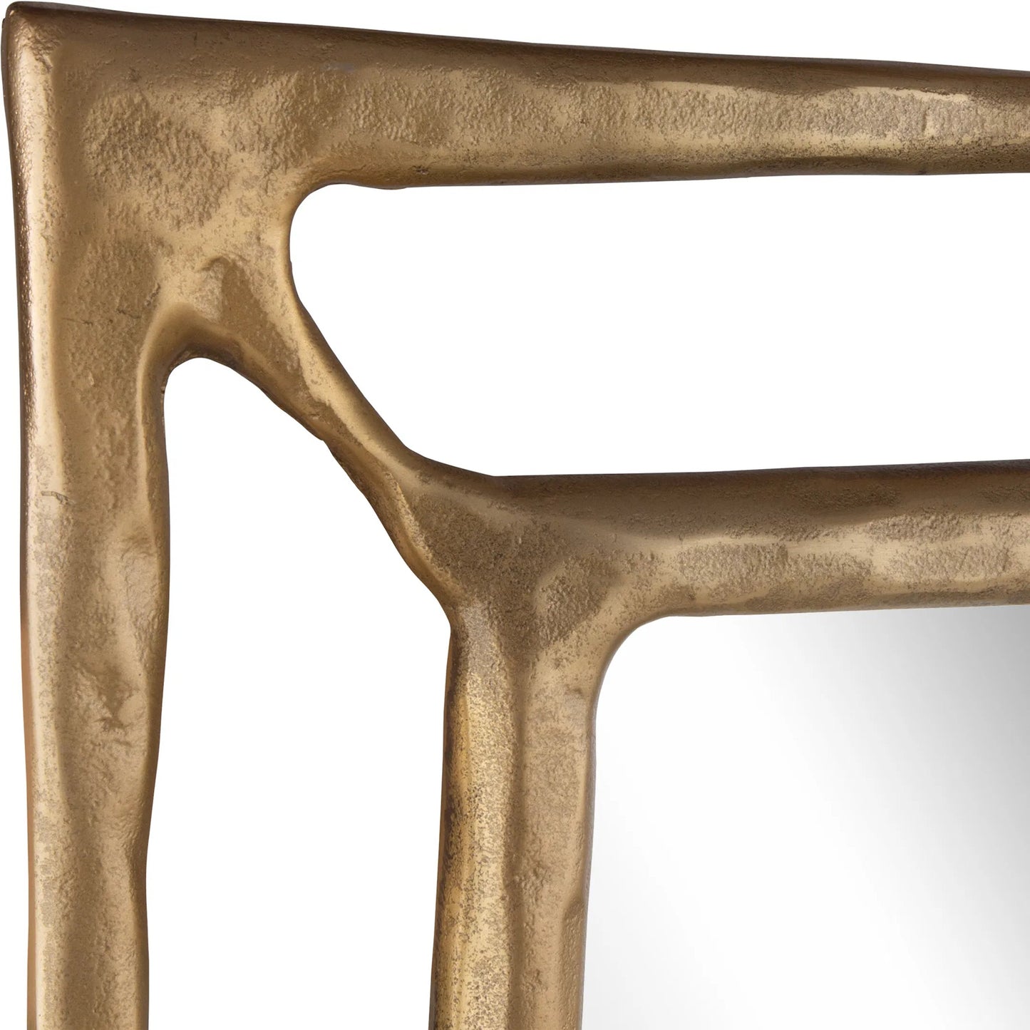 002 SI-2262116 | Closeup | Felix Rectangle Mirror by Uttermost in brass. Made from aluminum, mdf, glass in a modern style.