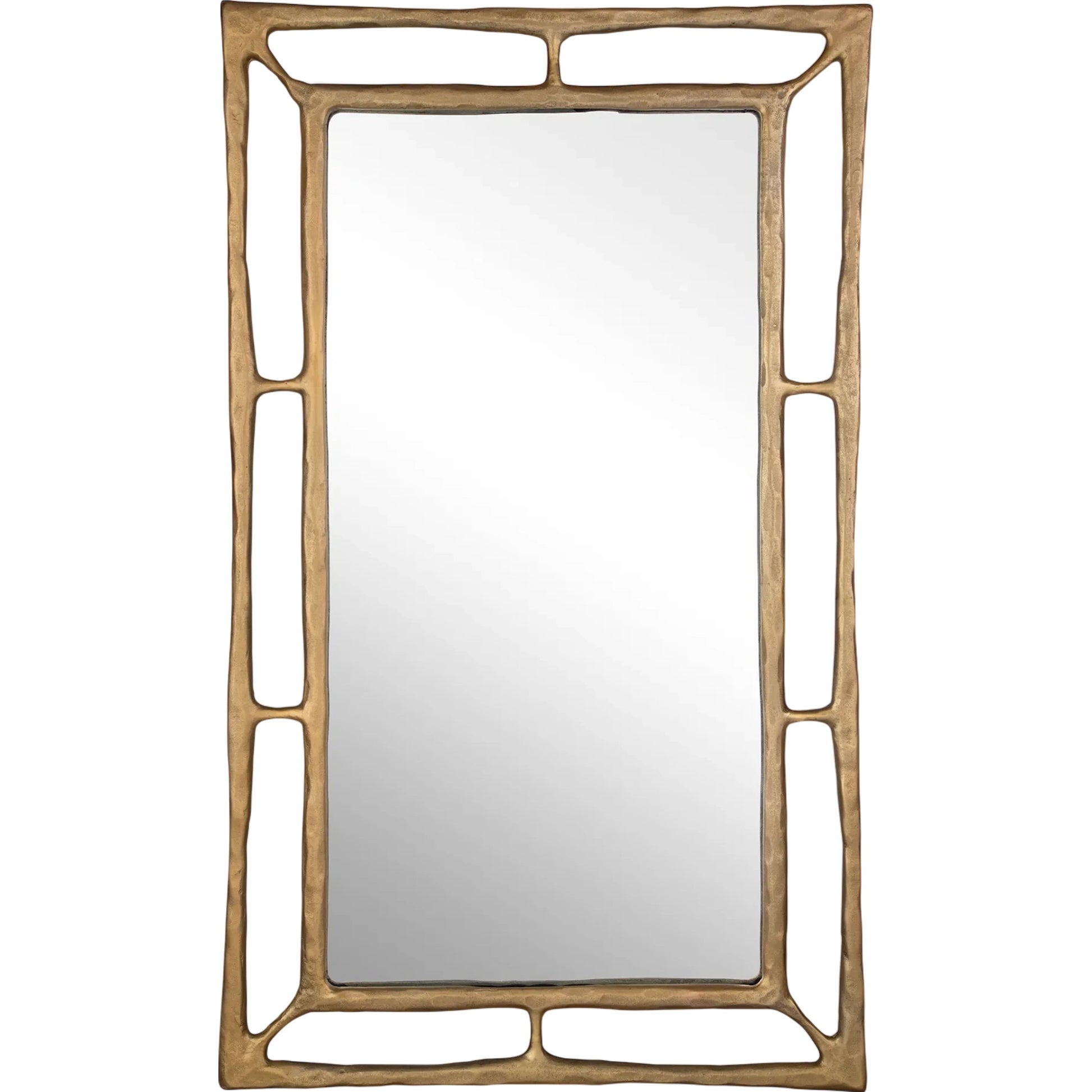 Felix Rectangle Mirror by Uttermost in brass. Made from aluminum, mdf, glass in a modern style.