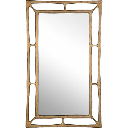 Felix Rectangle Mirror by Uttermost in brass. Made from aluminum, mdf, glass in a modern style.