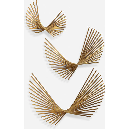 Coreograph Antique Wall Decor by Uttermost in gold leaf. Made from iron in a unique style.