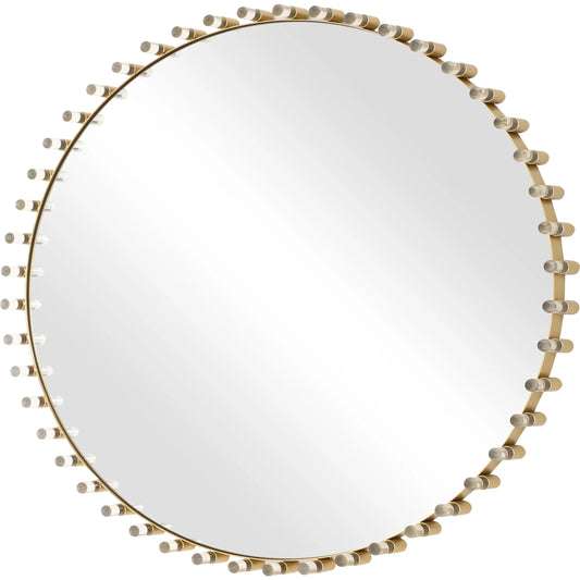 Avelyne Round Mirror by Uttermost in brass. Made from iron, mirror, mdf, acrylic in a unique style.