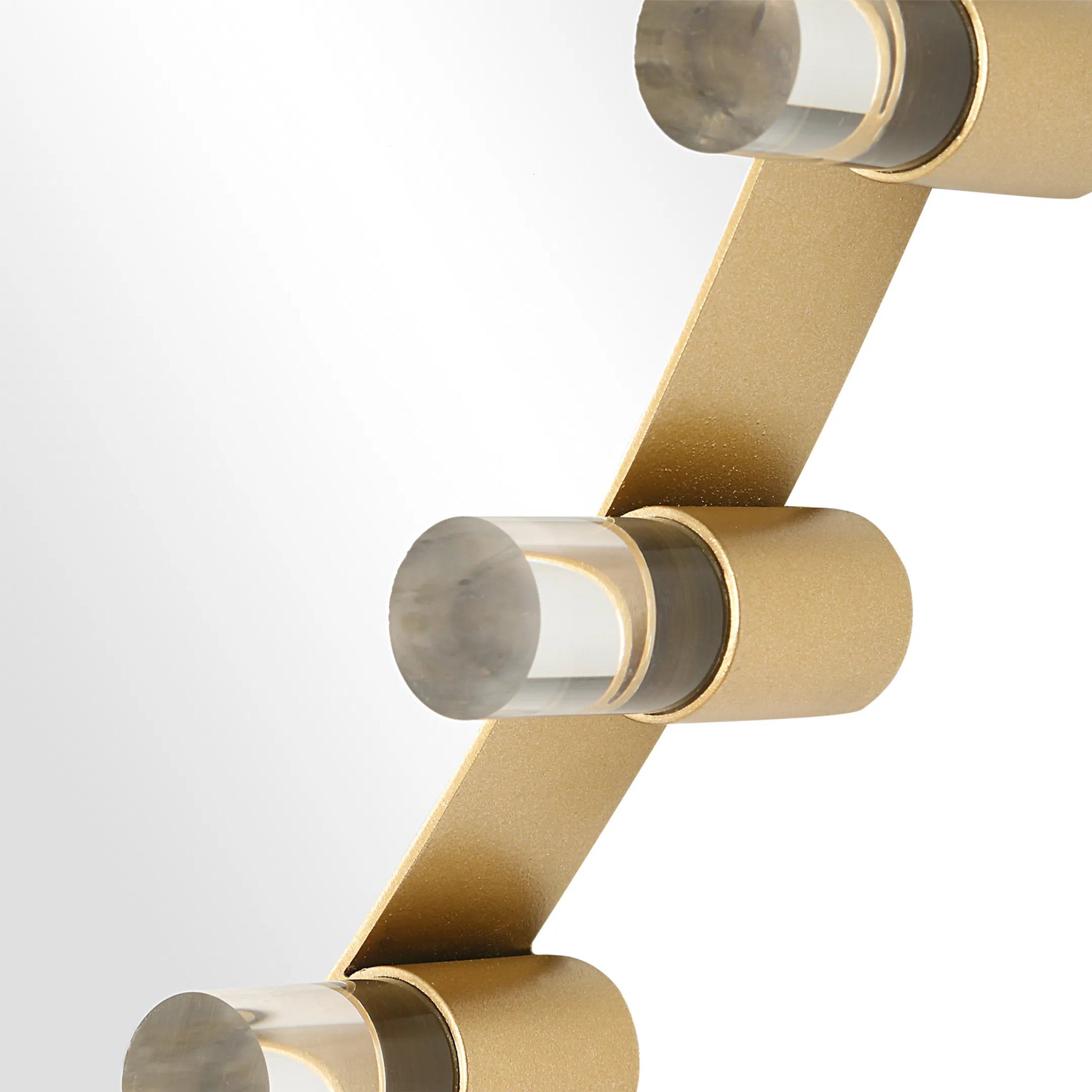 Avelyne Round Mirror by Uttermost in brass. Made from iron, mirror, mdf, acrylic in a transitional style.