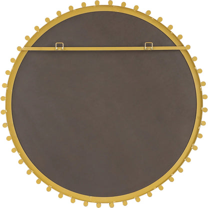 Avelyne Round Mirror by Uttermost in brass. Made from iron, mirror, mdf, acrylic in a transitional style.