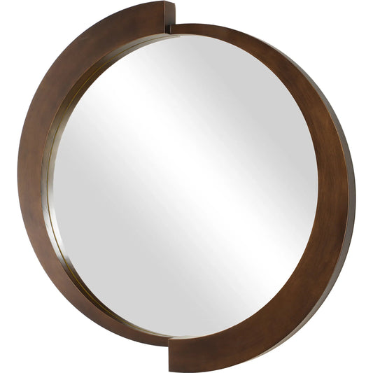 Reverse Round Mirror by Uttermost in bronze. Made from iron, mirror, mdf in a unique style.