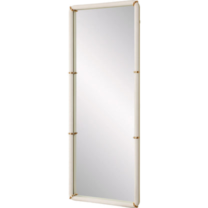Cyprus Dressing Mirror by Uttermost in brass. Made from steel, mirror, mdf, pu leather, aluminum in a unique style.