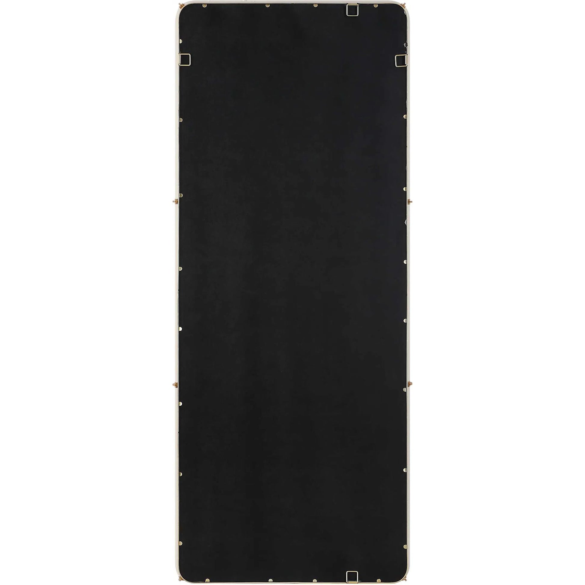 Cyprus Dressing Mirror by Uttermost in brass. Made from steel, mirror, mdf, pu leather, aluminum in a transitional style.